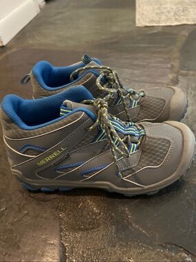Merrell Kids Gray and Blue Trail Sneakers
